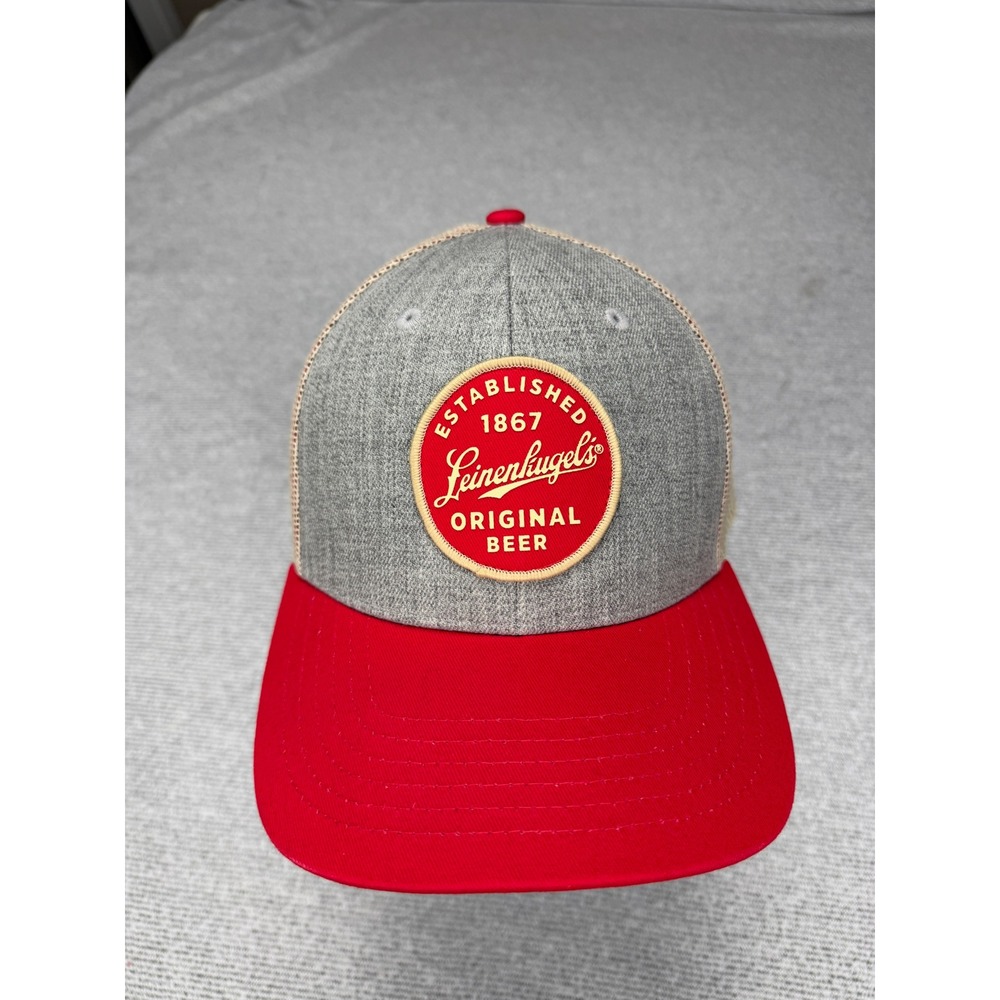 Leinenkugels Original Beer Trucker Hat Gray Red Mesh Snapback Baseball Cap 1867